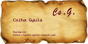 Csiha Gyula névjegykártya